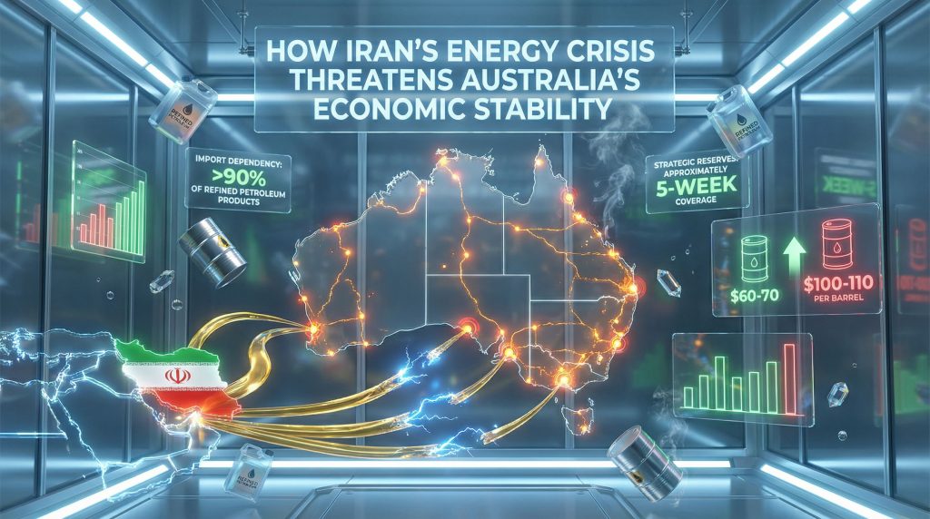 Iran oil crisis impacts Australia's economic stability.