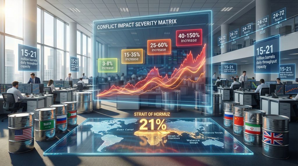 Military conflict impact on oil prices graph.