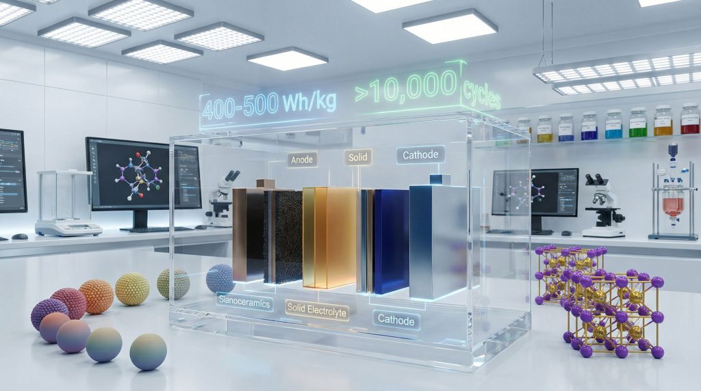 Laboratory showcasing innovative battery materials technology.