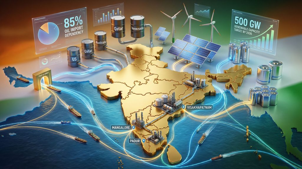 India energy supply chain diversification visual map.