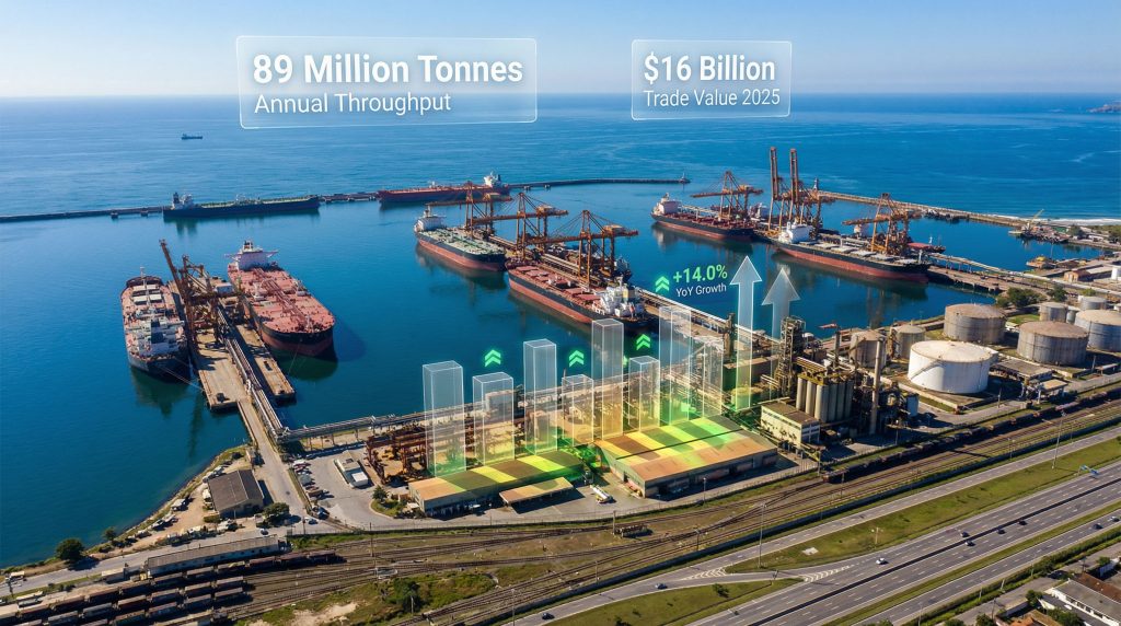 Porto do Açu growth in 2025: Expanding port operations.