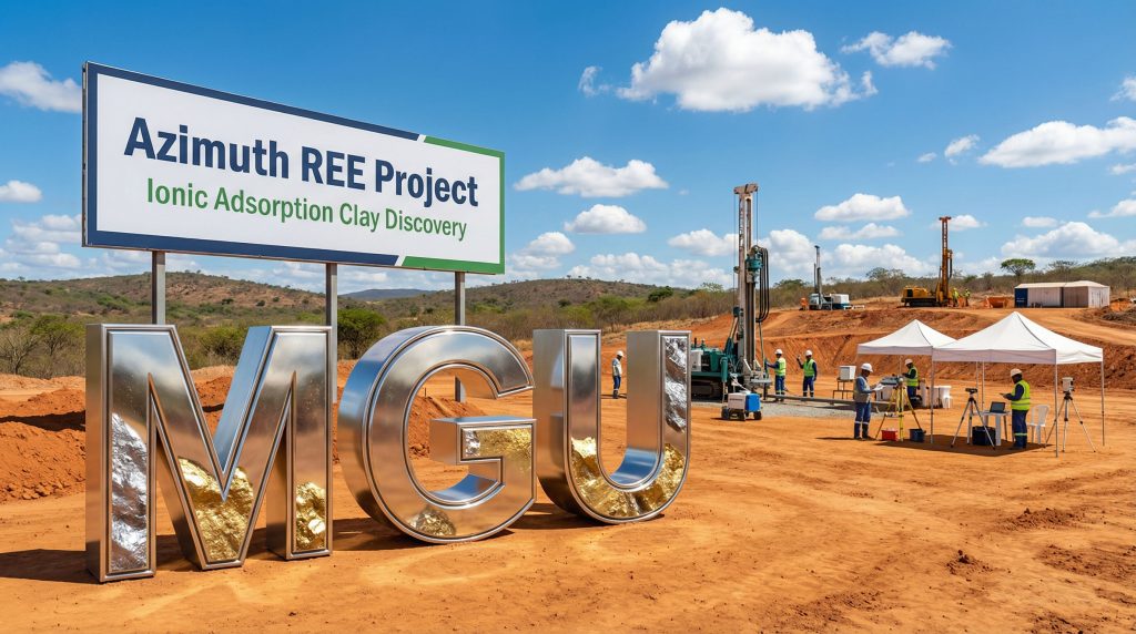 Magnum Mining and Exploration Ltd-MGU-Azimuth REE Project construction site with workers.