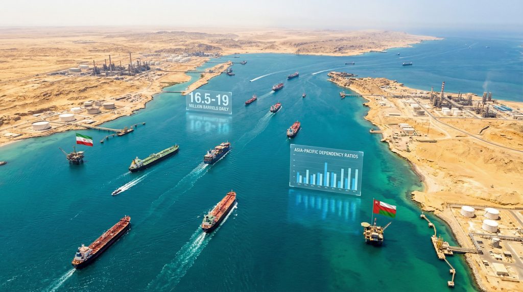 Ships navigate strait amid Hormuz closure concerns.
