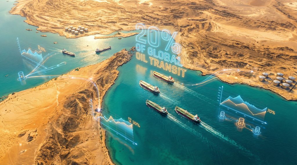 Aerial view of Kharg Island oil transit.