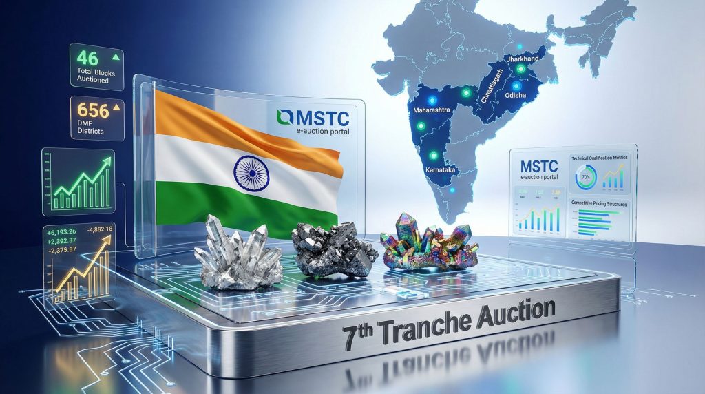 India e-auction of mineral blocks illustration.