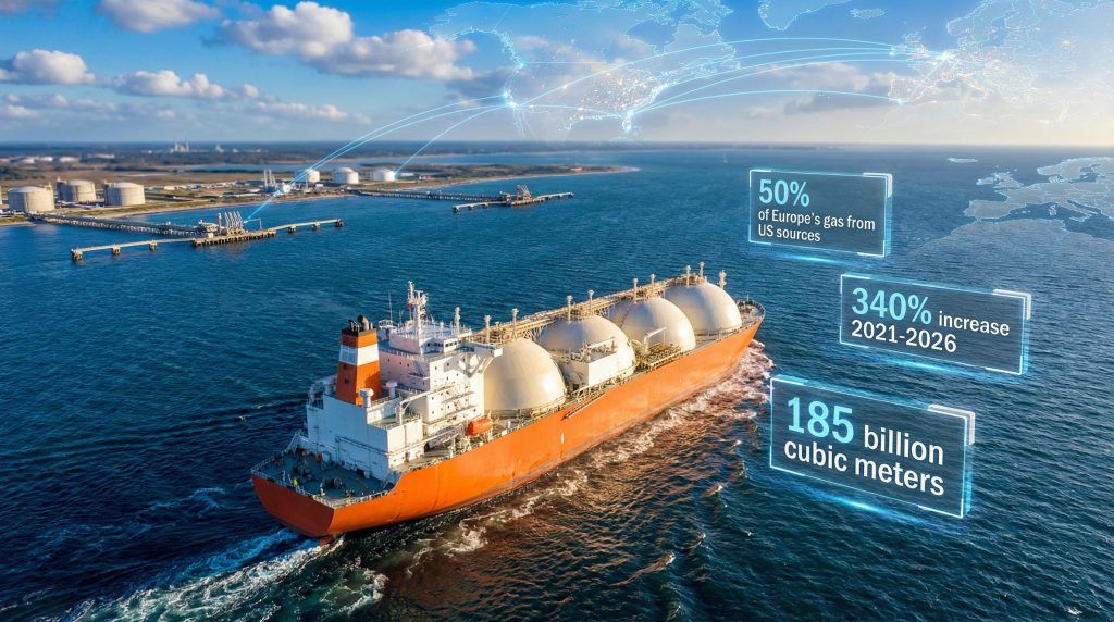 LNG tanker illustrating US exports to Europe.