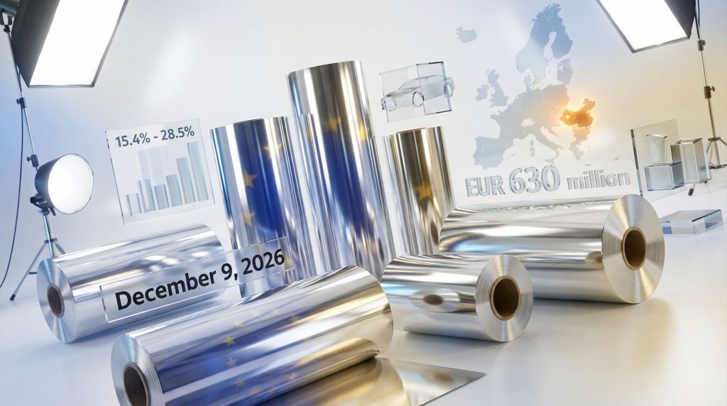 EU imposes duties on Chinese aluminium foil.