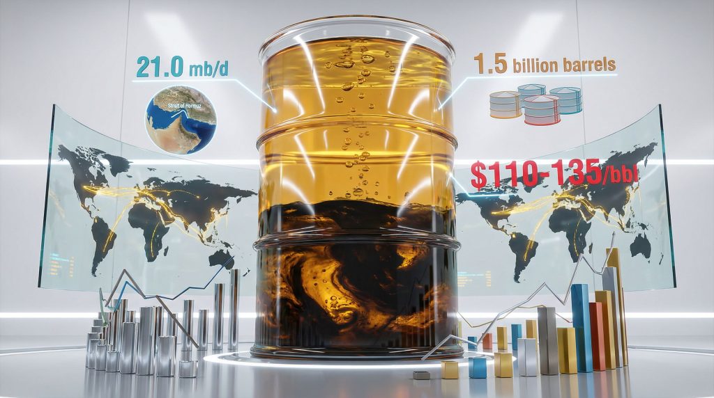 Oil turmoil threatens global economic stability infographic.