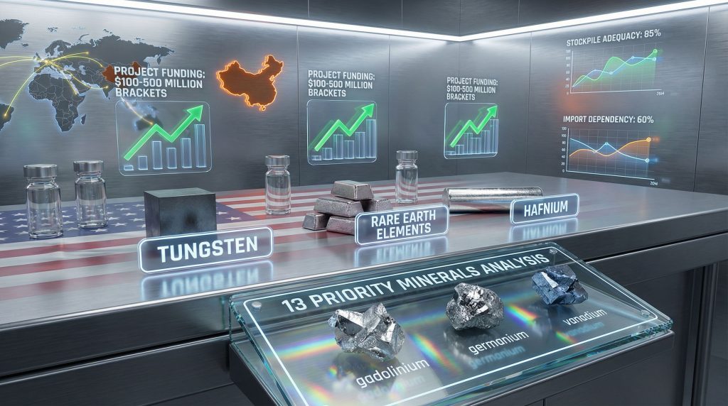 Pentagon critical minerals supply request visualized.