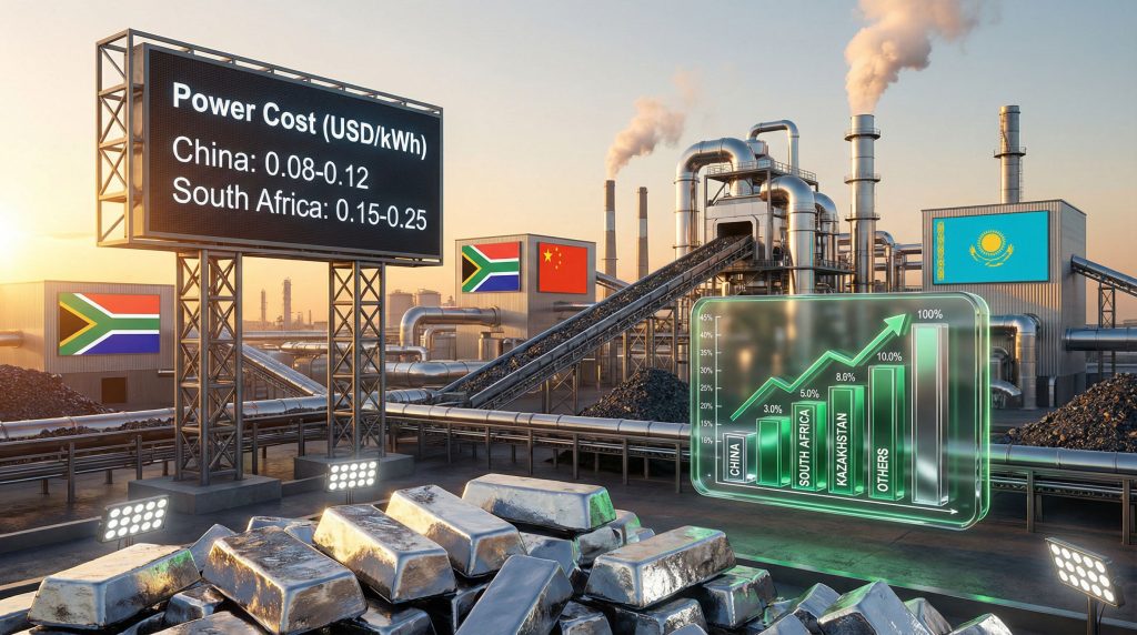 China overtakes South Africa in chrome processing.