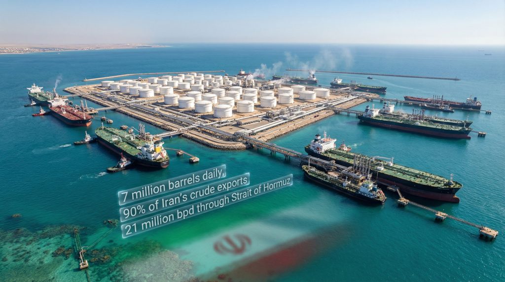 Oil tankers at Kharg Island terminal.