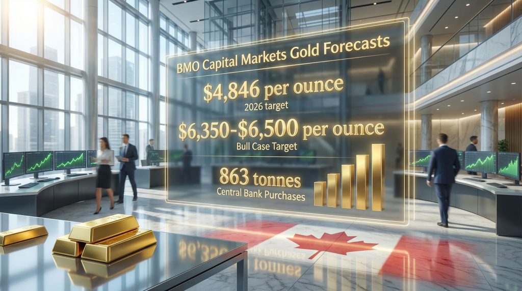 BMO gold price forecast with targets.