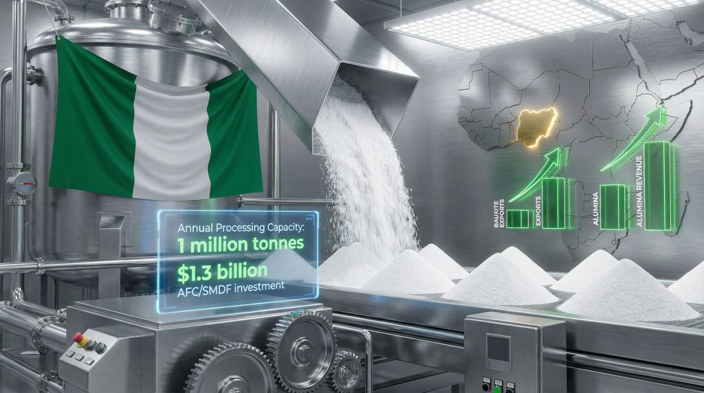 Nigeria signs $1.3 billion alumina refinery deal.
