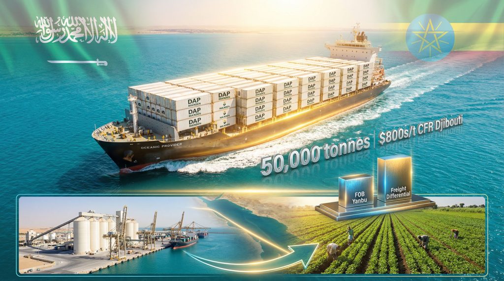Saudi Arabia Maaden DAP shipment to Ethiopia.