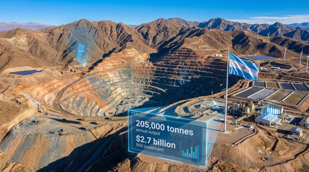 Javier Milei Los Azules copper project landscape.