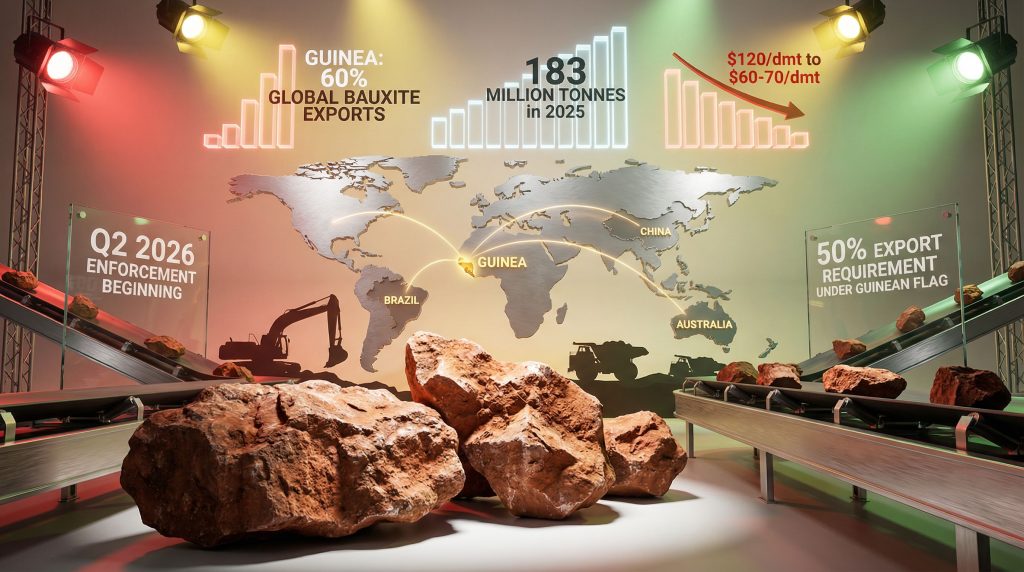 Guinea bauxite export controls and projections.