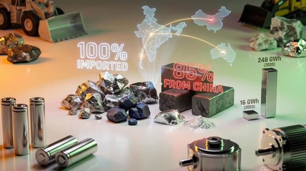 India's lithium-ion import reliance challenges.