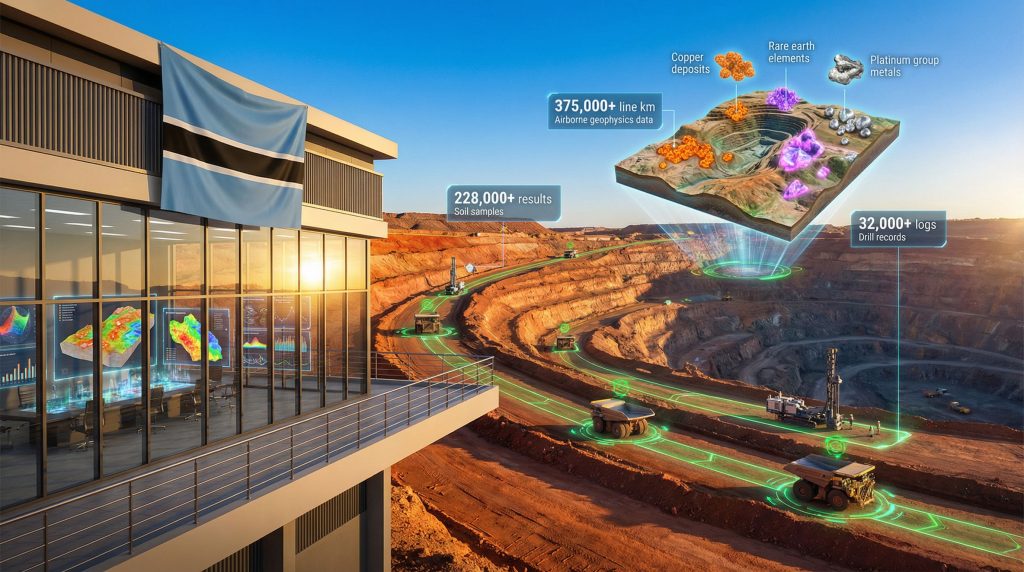 AI-driven mineral exploration in Botswana landscape.