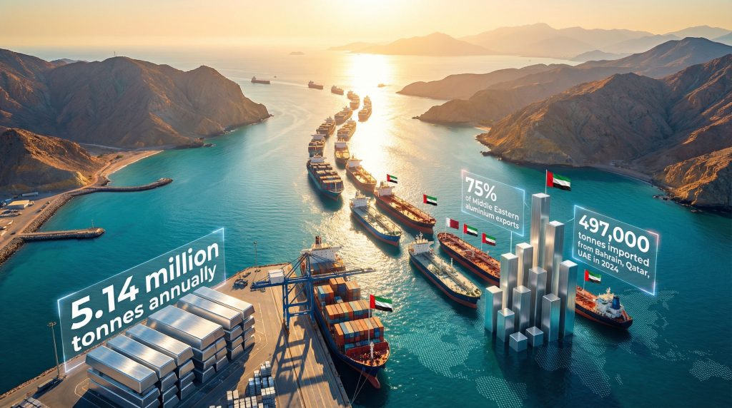 Strait of Hormuz closure affecting aluminium exports.