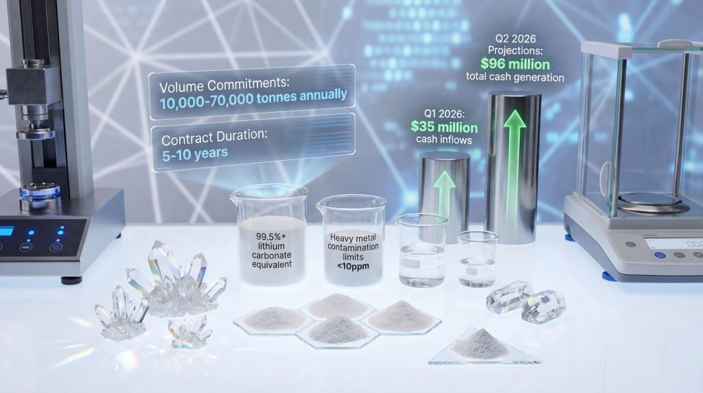 Laboratory setup highlighting lithium supply agreements.