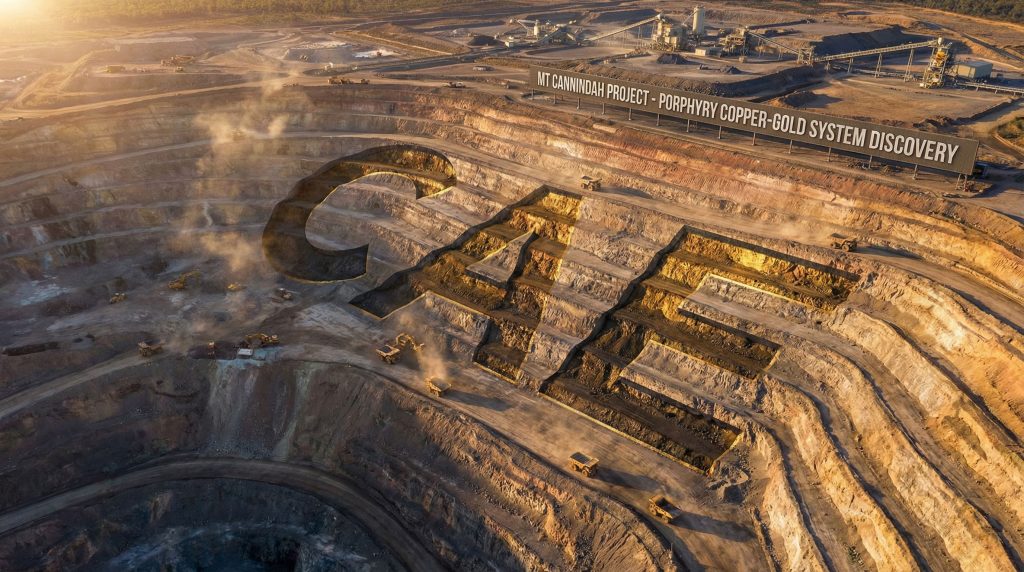 Cannindah Resources Ltd-CAE-CAE carved into open-pit mine landscape.