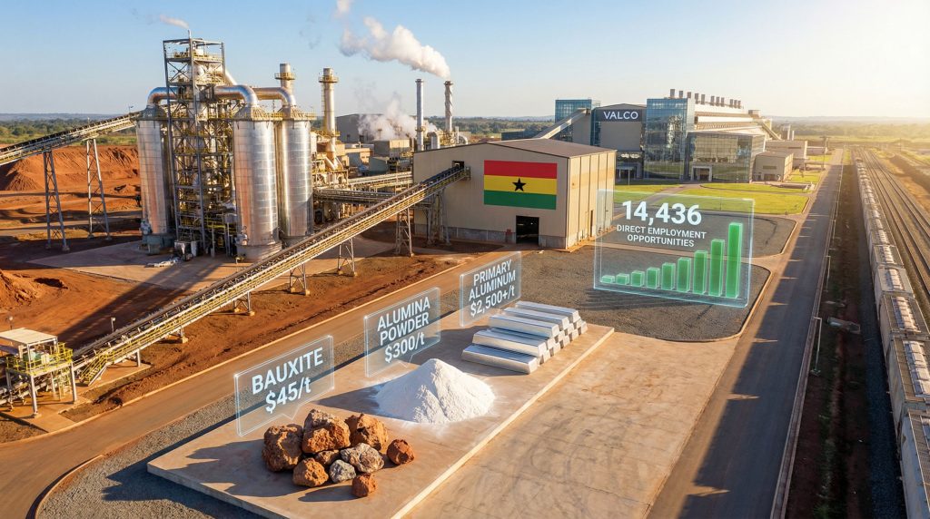 Ghana aluminum industry highlighting value addition.