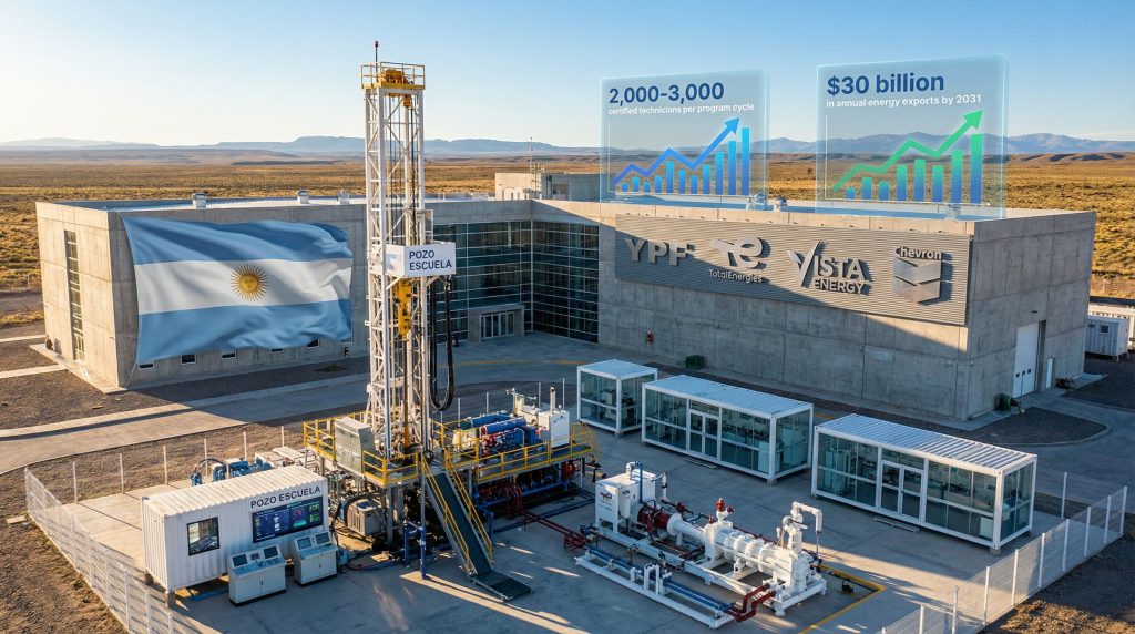 Instituto Vaca Muerta energy facility exterior.