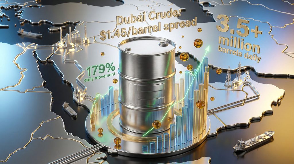 Dubai crude price spread widens illustration.