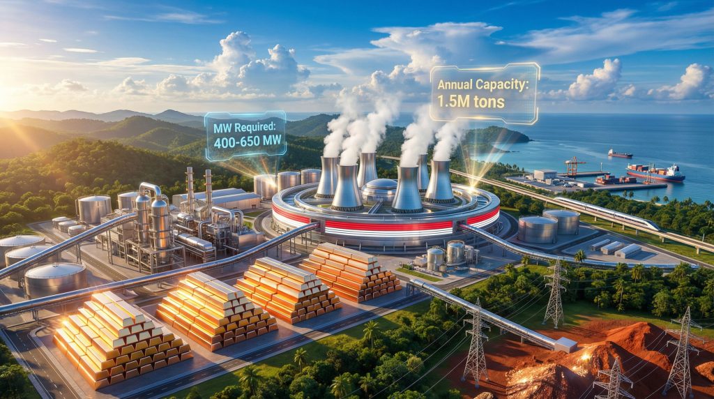 Nuclear power plant and aluminium facility.