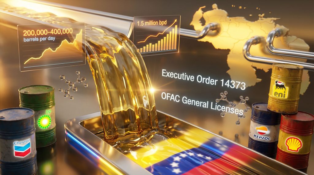 Venezuela oil sanctions reduced; production increases.