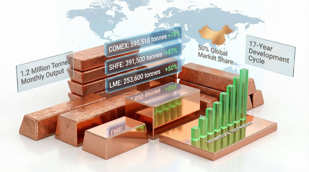 Copper inventories rise; China's smelter surge.