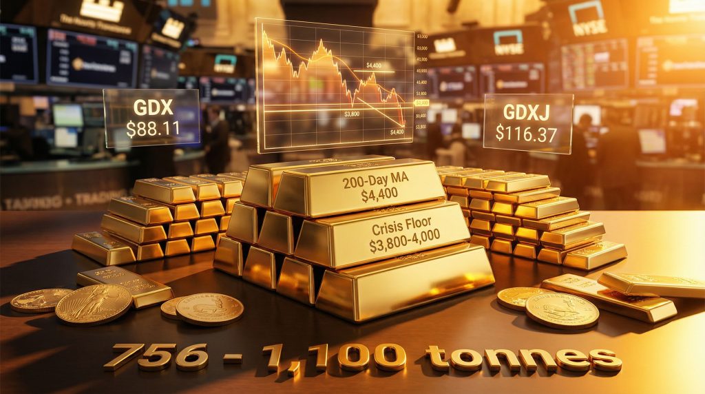 Gold bars and investment charts indicating a liquidity crisis.