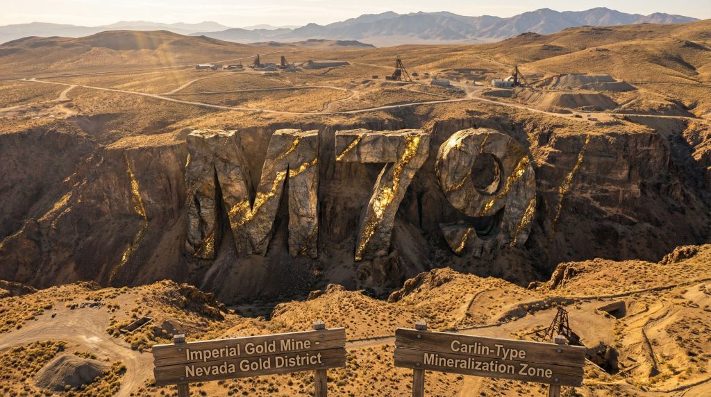 Mammoth Minerals Ltd-M79-Gold mine with large carved letters.