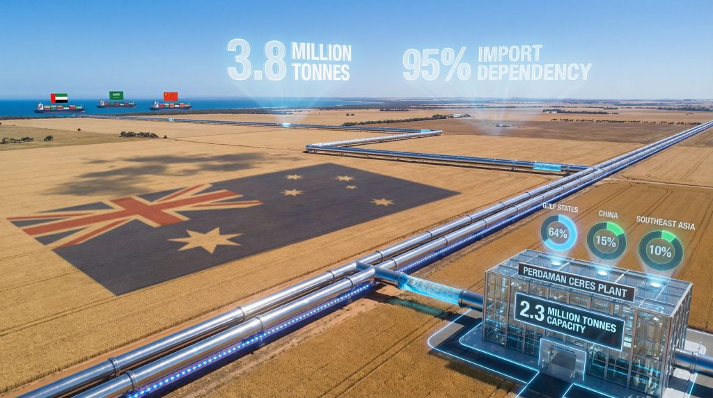 Australian urea supply risk visualized in field.