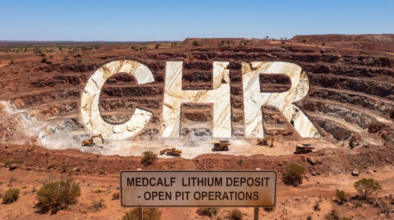 Charger Metals NL-CHR-Medcalf lithium deposit open pit mining.