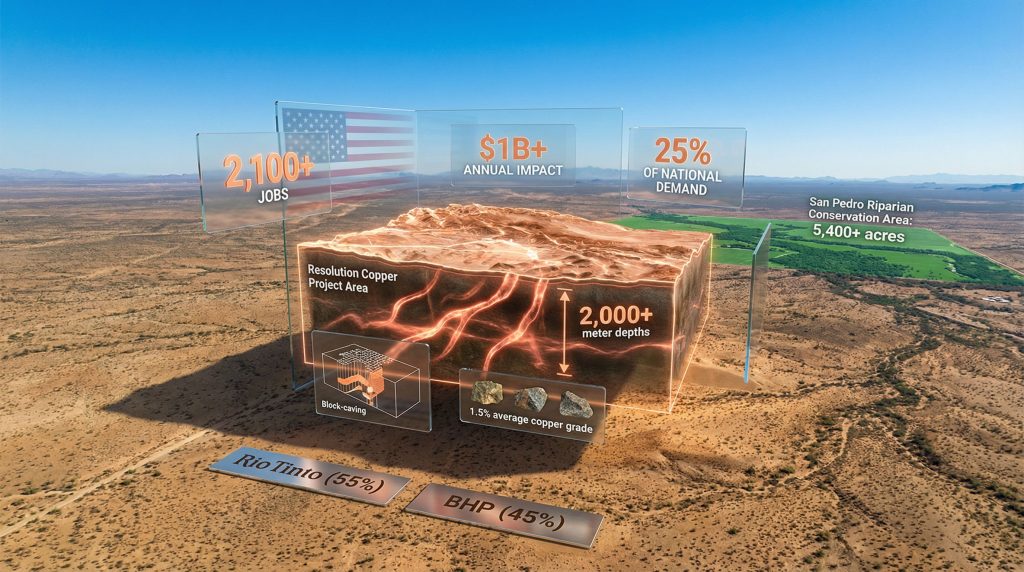Resolution Copper land exchange project visualization.
