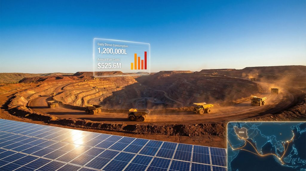 Iron ore mining, fuel costs, Iran.