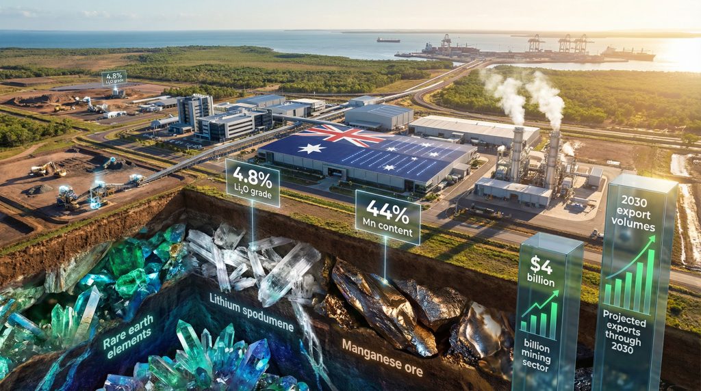 Northern Territory critical minerals infographic and landscape.