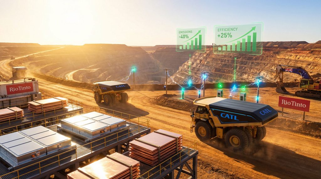 Electric mining trucks at Rio Tinto collaboration.