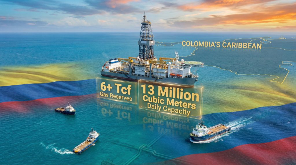 Colombian deepwater gas discovery site visuals.