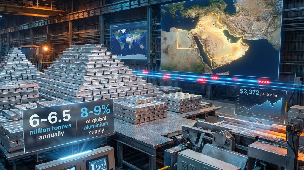 Aluminium supply affected by Middle East conflict.