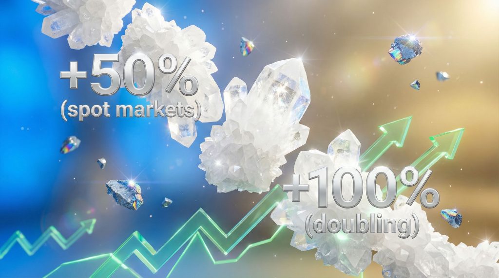 Market volatility and battery cost expectations, crystal growth.