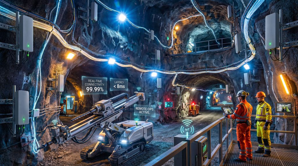 5G network implementation in underground mining.