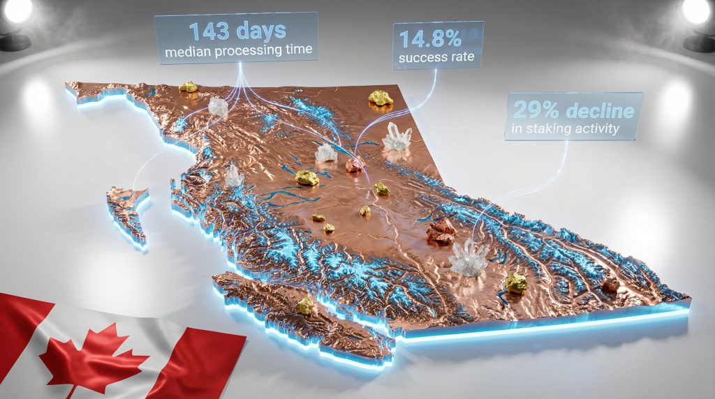 BC mineral claims backlog visualized with statistics.