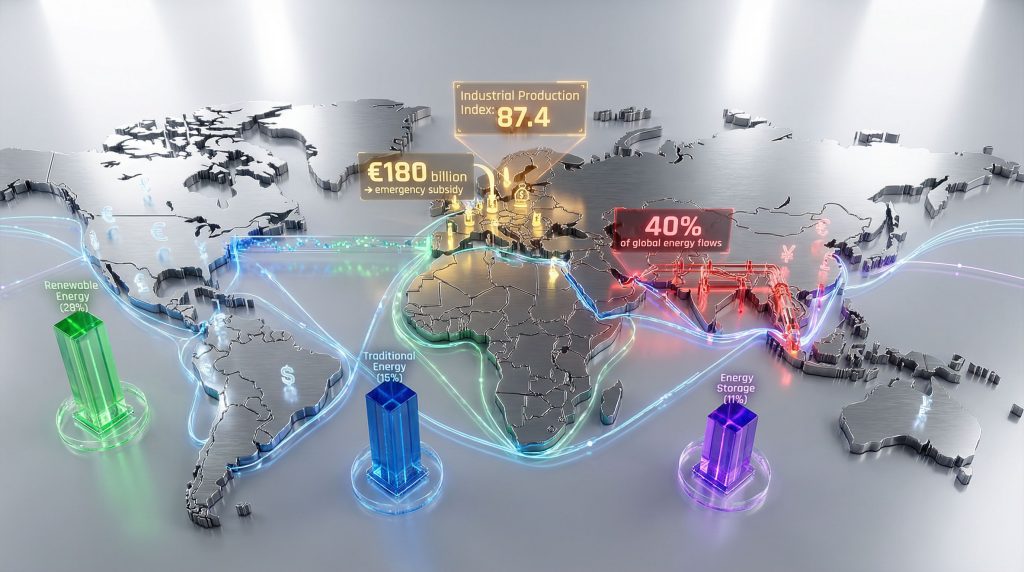 World map illustrating the global energy crisis.