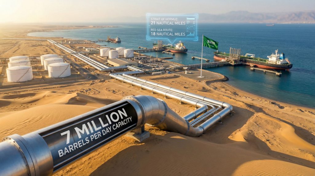 Saudi Arabia's Red Sea export route infrastructure.