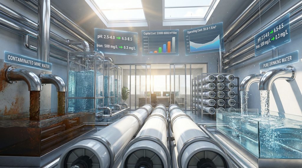 Innovative system for purifying mine water.