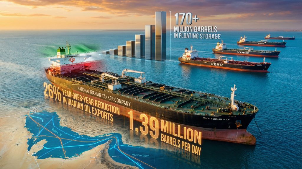 Iranian oil export reduction amid US sanctions.