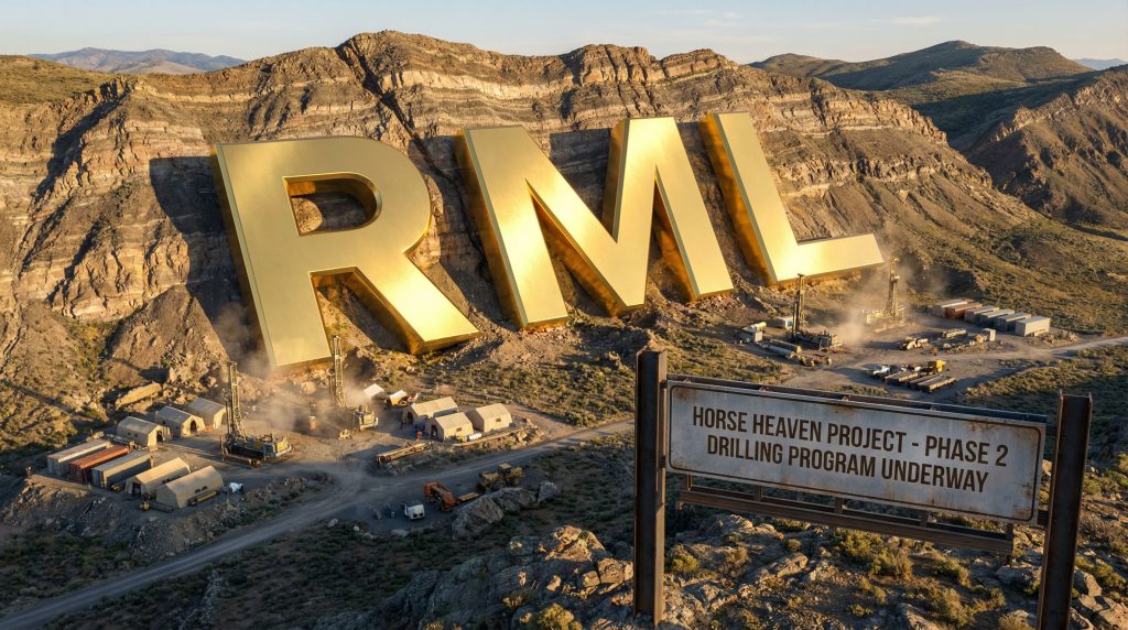Resolution Minerals Ltd-RML-RML logo at Horse Heaven drilling site.