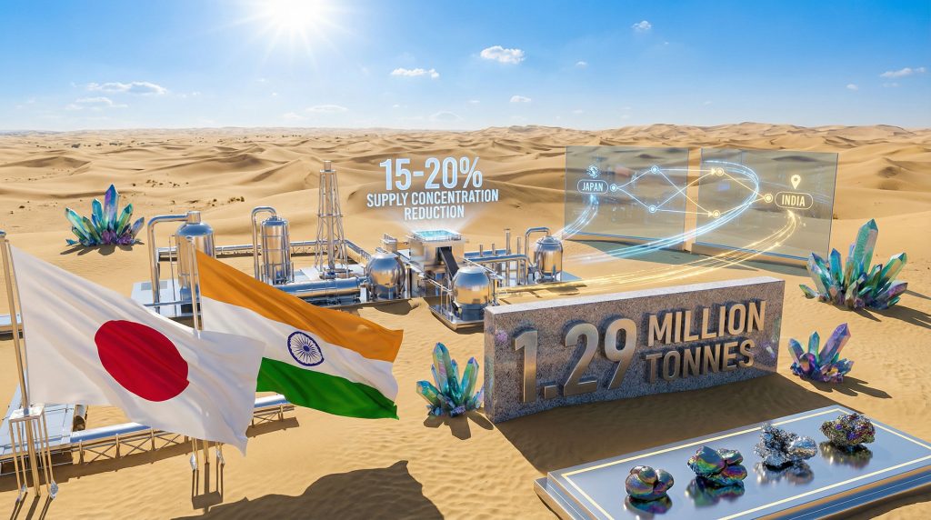 Japan and India rare earth partnership visualization.